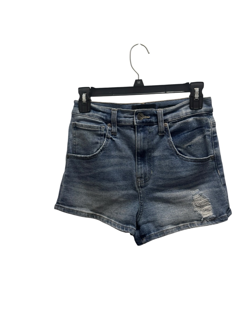 Kendall & Kylie Distressed Mid-Blue Denim Shorts